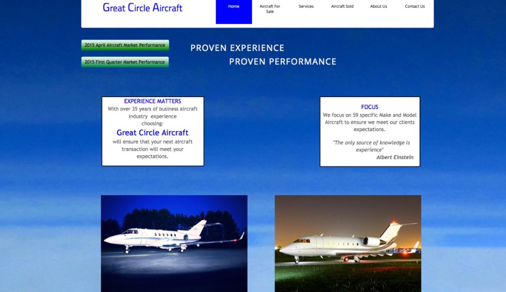 Aviation Marketing Website - Great Circle Old Site