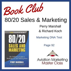 aviation sales - 80/20 sales and marketing aviation marketing book club - Marketing DNA Test