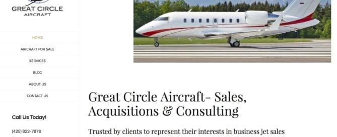 New website for Great Circle Aircraft