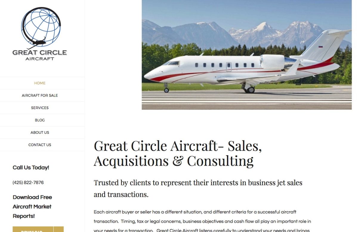 New website for Great Circle Aircraft