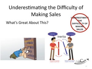 Understimating the difficulty of making sales? Get inertia on your side. 