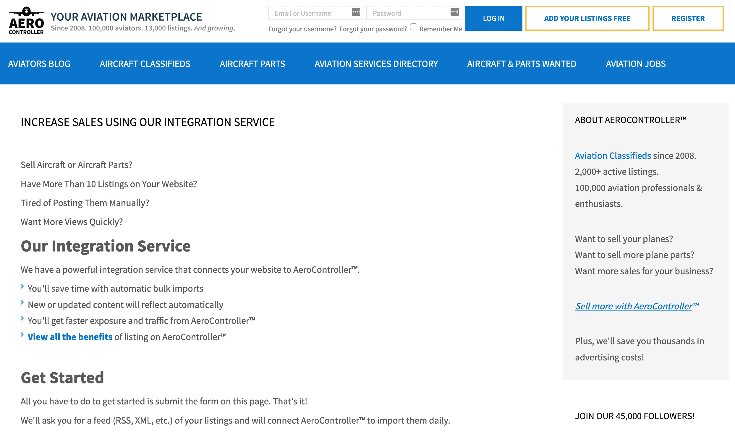 Aero Controller Web Site