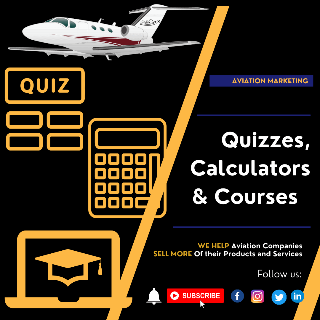 Aviation Marketing Quizzes, Calculators and Courses