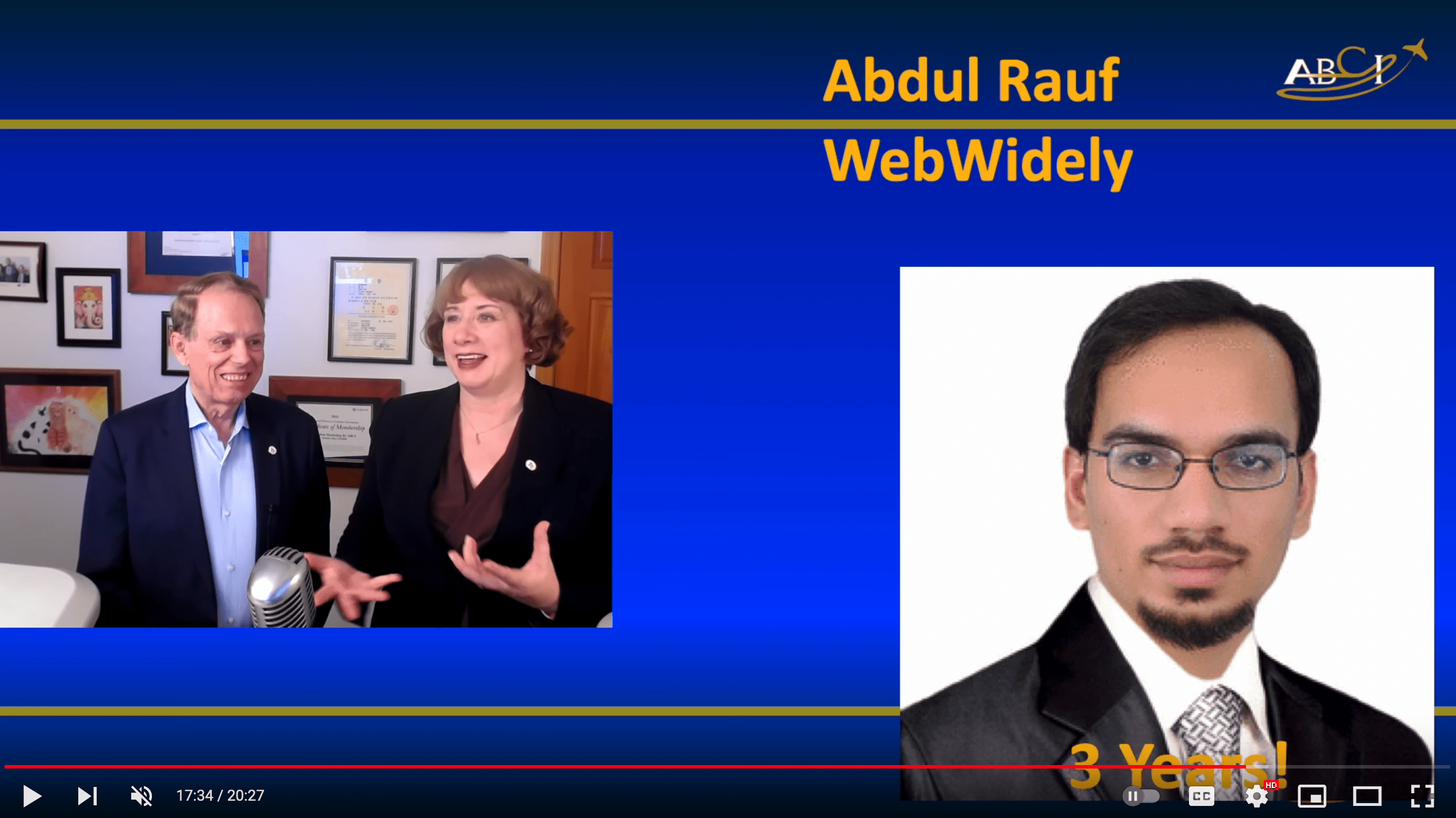 Abdul Rauf of WebWidely has been our Night Manager for our web sites and other technology. Since Abdul is on the other side of the planet, he helps us provide ABCI clients 24/7 emergency response services.