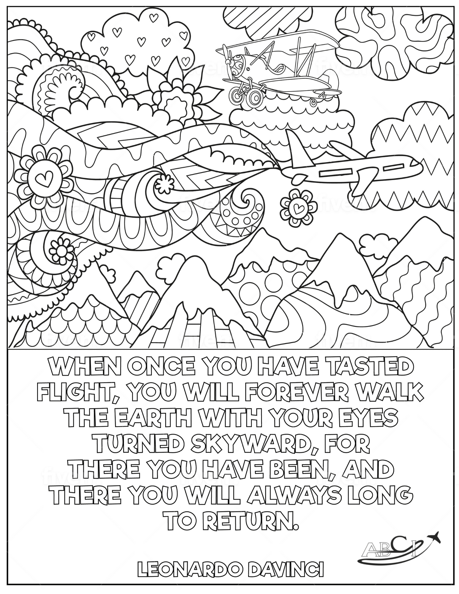 Aviation Coloring Sheet - DaVinci